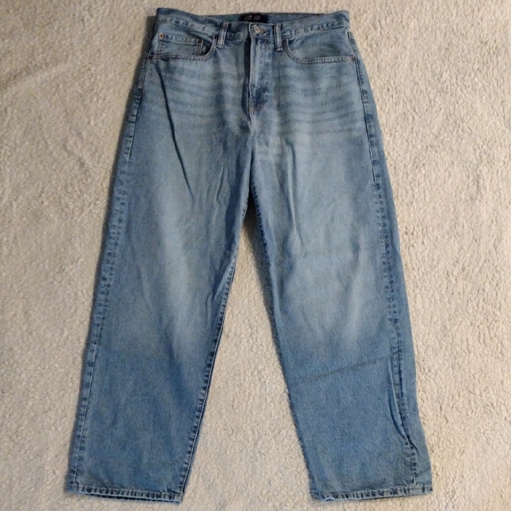 GAP 34x32 Light Wash Jeans Blue Baggy Relaxed Loose Straight Y2K